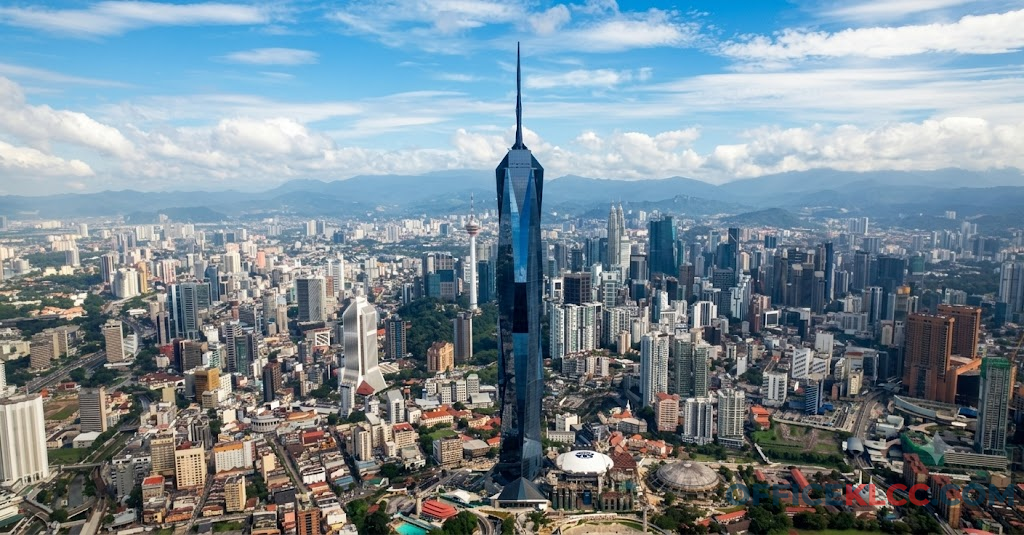 Merdeka 118 tower exterior, Kuala Lumpur skyline